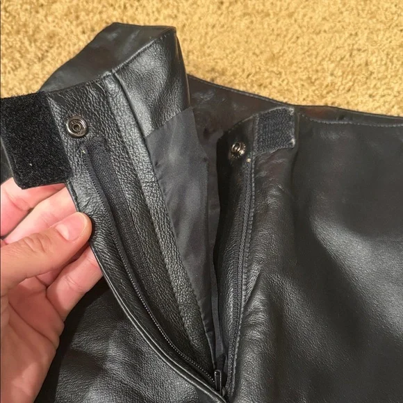 Marcia Italian Black Leather Pants